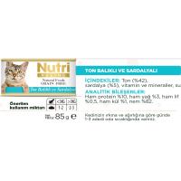 Nutri Feline Ton&Sardalya Balıklı 85Gr Nutri Yaş Kedi Maması 6Adet