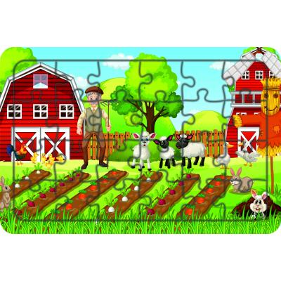 Çiftlik Hayatı 24 Parça Ahşap Çocuk Puzzle Yapboz