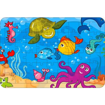 Deniz Canlıları 2  54 Parça Ahşap Çerçeveli Puzzle Yapboz