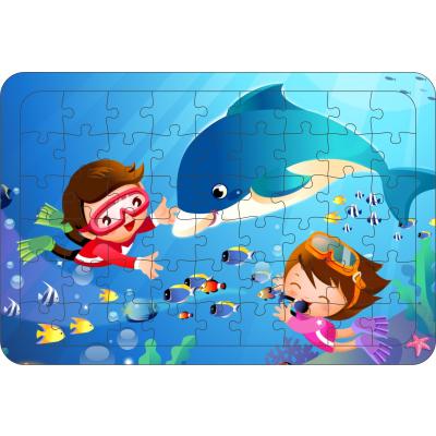 Deniz Canlıları 3  54 Parça Ahşap Çerçeveli Puzzle Yapboz