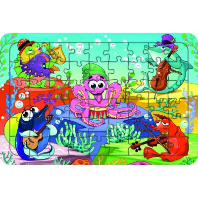 Deniz Canlıları 54 Parça Ahşap Çocuk Puzzle Yapboz Model 13