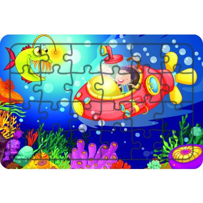 Denizaltı 24 Parça Ahşap Çocuk Puzzle Yapboz