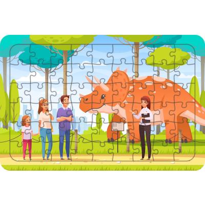 Dinozor Parkı 54 Parça Ahşap Çocuk Puzzle Yapboz