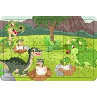 Dinozorlar Model5 108 Parça Ahşap Çocuk Puzzle Yapboz