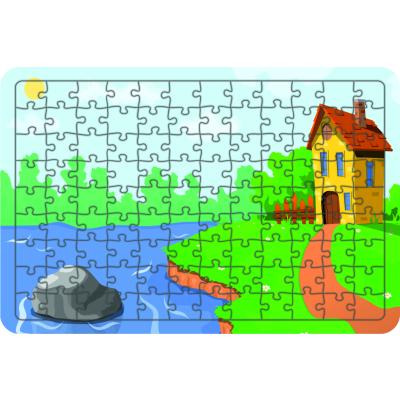 Doğadaki Ev 108 Parça Ahşap Çocuk Puzzle Yapboz