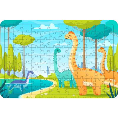 Göldeki Dinozorlar 108 Parça Ahşap Çocuk Puzzle Yapboz