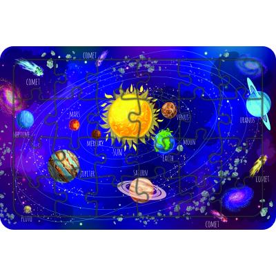 Güneş Sistemi 24 Parça Ahşap Çocuk Puzzle Yapboz Model 1