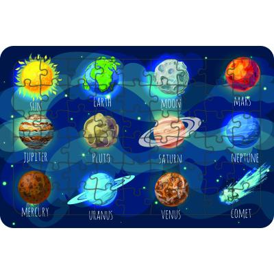 Güneş Sistemi 54 Parça Ahşap Çocuk Puzzle Yapboz İngilizce