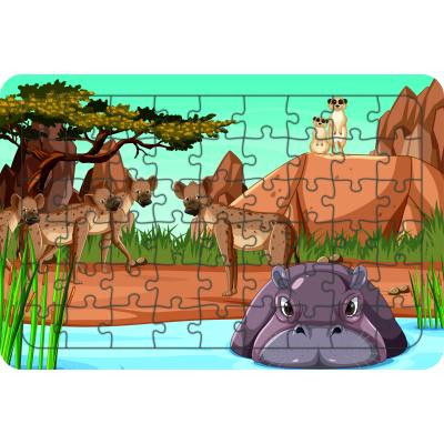 Hayvanlar 54 Parça Ahşap Çocuk Puzzle Yapboz Model 7