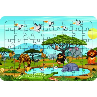 Hayvanlar 54 Parça Ahşap Çocuk Puzzle Yapboz Model 8