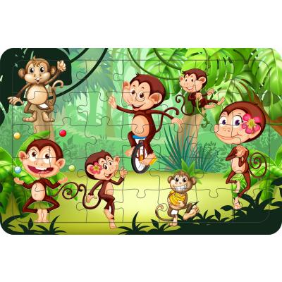 Maymunlar 35 Parça Ahşap Çocuk Puzzle Yapboz