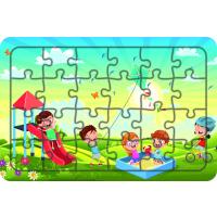 Parktaki Çocuklar 24 Parça Ahşap Çocuk Puzzle Yapboz Model 1