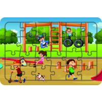 Parktaki Çocuklar 24 Parça Ahşap Çocuk Puzzle Yapboz Model 2