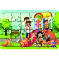 Parktaki Çocuklar 24 Parça Ahşap Çocuk Puzzle Yapboz Model 5