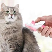 Pet Miyav® Kedi Köpek Tüy Toplayıcı Kendini Temizleyebilen Ergonomik Saplı Evcil Hayvan Tarağı Pembe