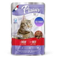 Plaisir Pouch Sığır Etli&Hindili 100Gr Yaş Kedi Maması 12 Adet