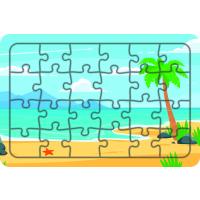 Plaj 24 Parça Ahşap Çocuk Puzzle Yapboz
