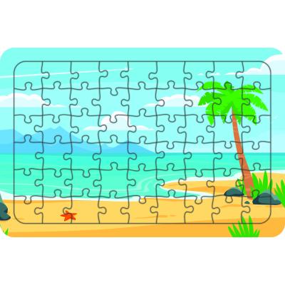 Plaj 54 Parça Ahşap Çocuk Puzzle Yapboz