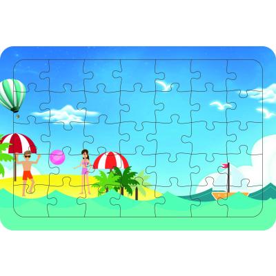 Plajdaki İnsanlar 35 Parça Ahşap Çocuk Puzzle Yapboz