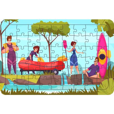 Rafting Zamanı 54 Parça Ahşap Çocuk Puzzle Yapboz