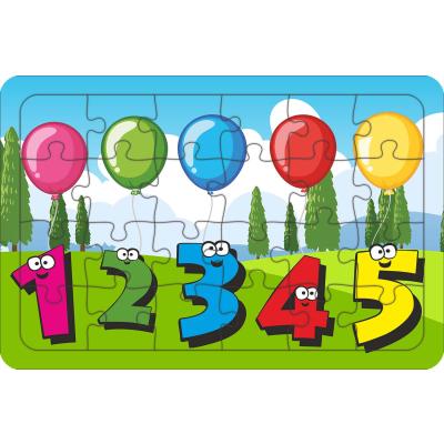 Sayılar 24 Parça Ahşap Çocuk Puzzle Yapboz Model 1
