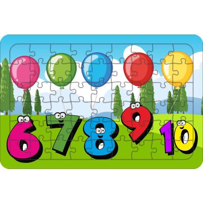 Sayılar 54 Parça Ahşap Çocuk Puzzle Yapboz Model 2