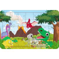 Sevimli Dinozorlar 35 Parça Ahşap Çocuk Puzzle Yapboz Model 2