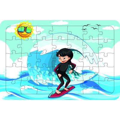 Sörfcü Kız 35 Parça Ahşap Çocuk Puzzle Yapboz