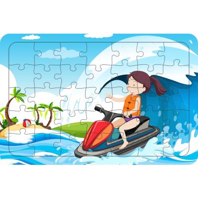 Su Sporları 35 Parça Ahşap Çocuk Puzzle Yapboz