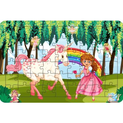 Unicorn Ve Prenses 54 Parça Ahşap Çocuk Puzzle Yapboz
