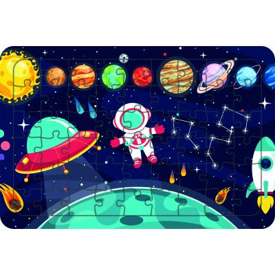 Uzay Ve Astronot 54 Parça Ahşap Çocuk Puzzle Yapboz