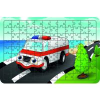 Ambulans 108 Parça Ahşap Çocuk Puzzle Yapboz