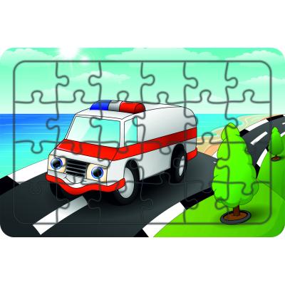 Ambulans 24 Parça Ahşap Çocuk Puzzle Yapboz