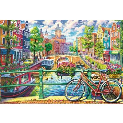 Amsterdam Kanal 1000 Parça Ahşap Puzzle Yapboz