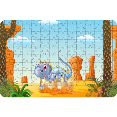 Anne Ve Bebek Dinozorlar 108 Parça Ahşap Çocuk Puzzle Yapboz Model 2