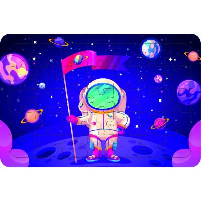 Astronot 35 Parça Ahşap Çocuk Puzzle Yapboz