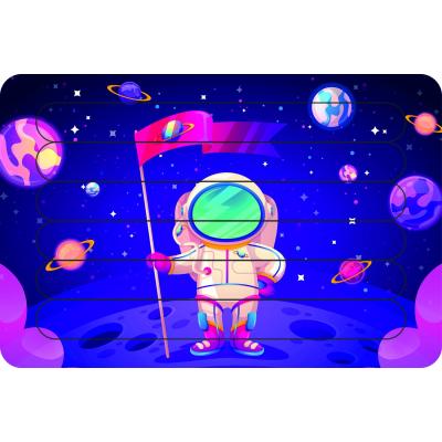 Astronot Çubuk Ahşap Çocuk Puzzle Yapboz