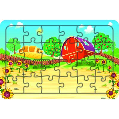 Ayçiçeği Bahçesi 24 Parça Ahşap Çocuk Puzzle Yapboz
