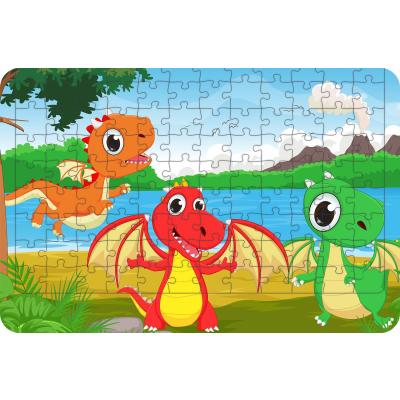 Bebek Dinozorlar 108 Parça Ahşap Çocuk Puzzle Yapboz