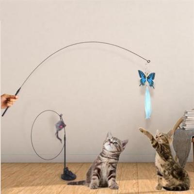 Pet Miyav® Vantuzlu Tüylü Zilli Olta Kedi Oyuncağı