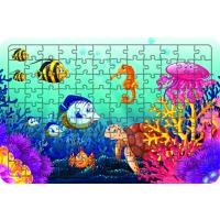 Deniz Canlıları 108 Parça Ahşap Çocuk Puzzle Yapboz Model 10