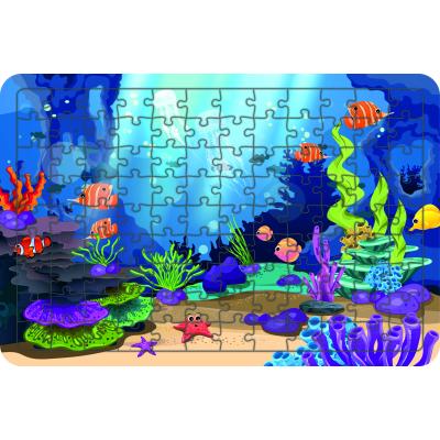 Deniz Canlıları 108 Parça Ahşap Çocuk Puzzle Yapboz Model 12