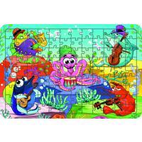 Deniz Canlıları 108 Parça Ahşap Çocuk Puzzle Yapboz Model 13