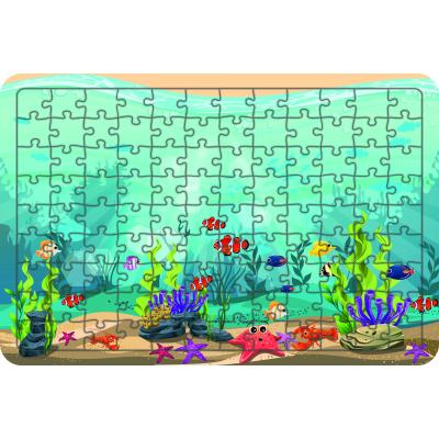 Deniz Canlıları 108 Parça Ahşap Çocuk Puzzle Yapboz Model 9