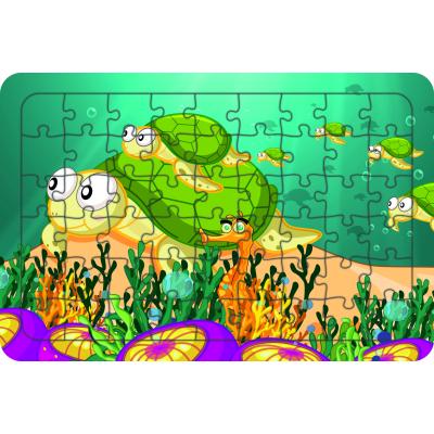 Deniz Canlıları 54 Parça Ahşap Çocuk Puzzle Yapboz Model 11