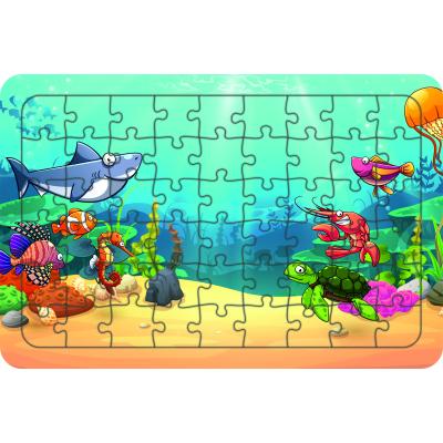Deniz Canlıları 54 Parça Ahşap Çocuk Puzzle Yapboz Model 14