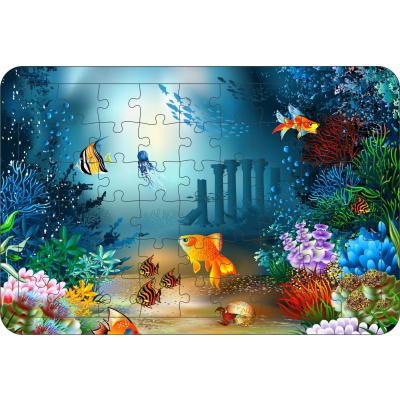 Deniz Canlıları 7  54 Parça Ahşap Çerçeveli Puzzle Yapboz