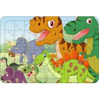 Dinozor 2  54 Parça Ahşap Çerçeveli Puzzle Yapboz