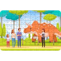 Dinozor Parkı 108 Parça Ahşap Çocuk Puzzle Yapboz
