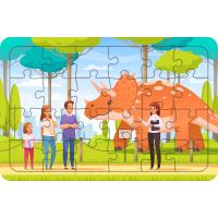 Dinozor Parkı 24 Parça Ahşap Çocuk Puzzle Yapboz